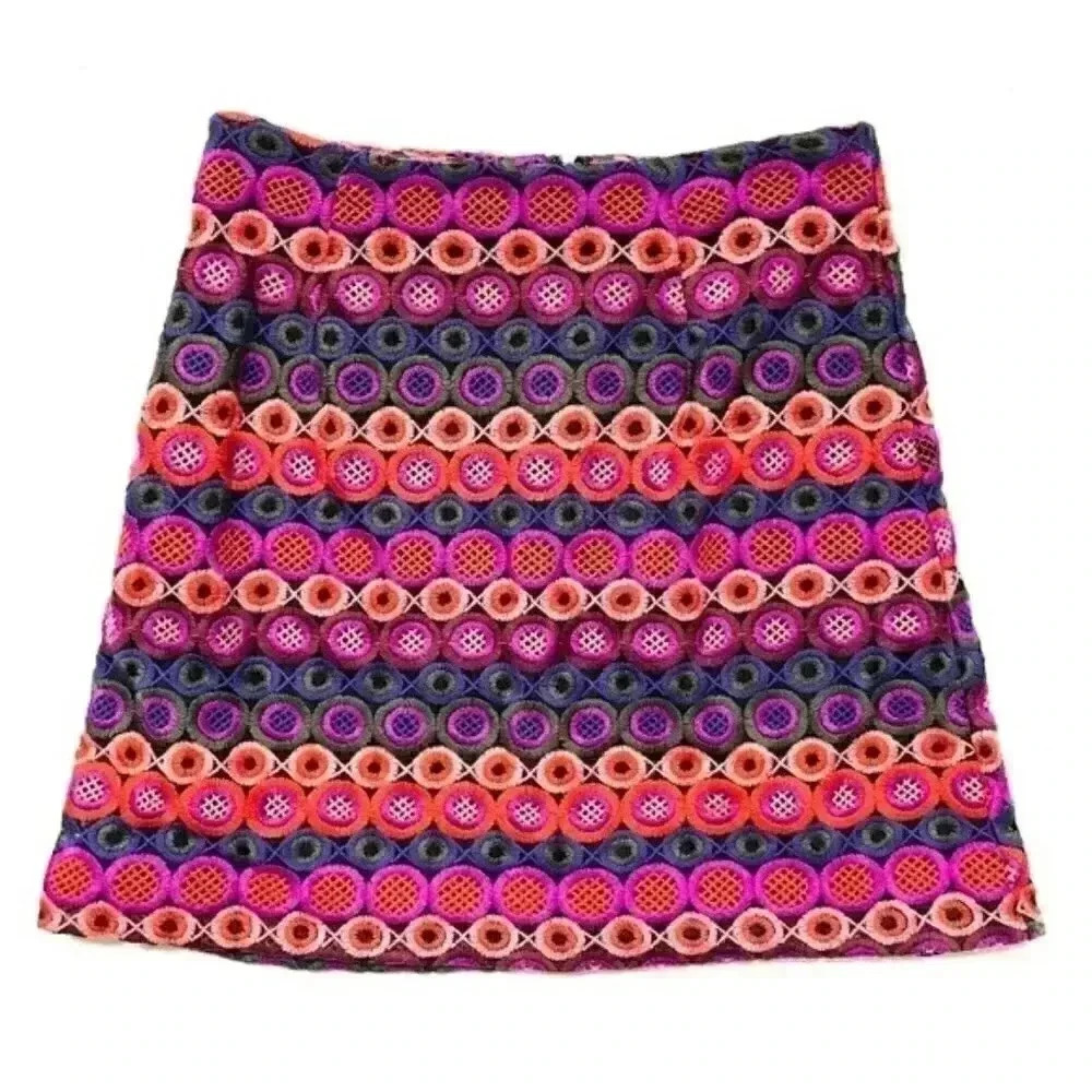 Anthropologie Colorful Embroidered Mini Skirt - Picture 3 of 6